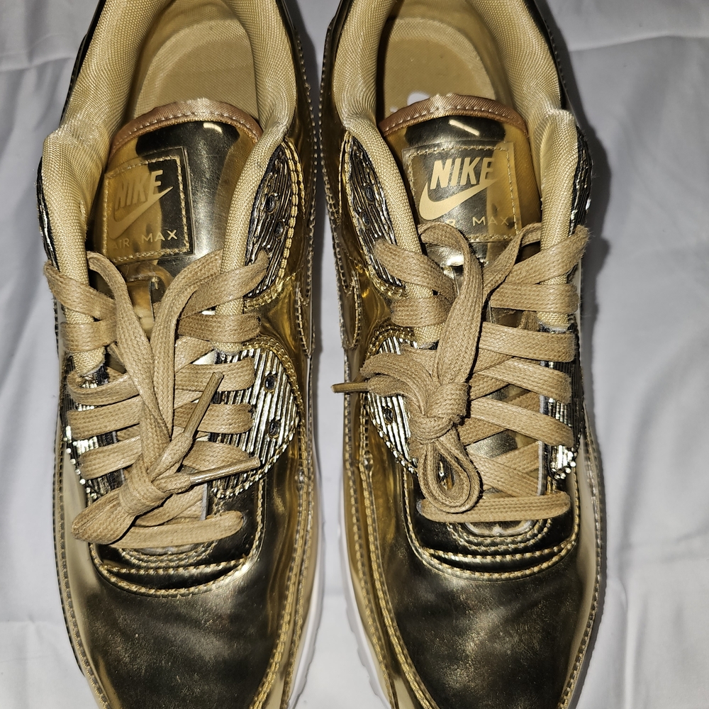 Nike Air Max Gold and Black Sneakers